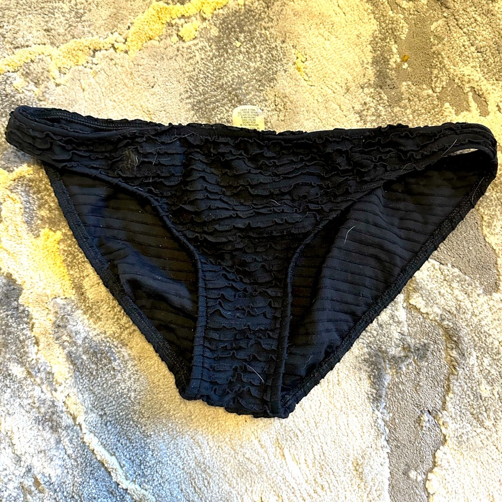 Ralph Lauren Black Ruffle Bikini Bottoms (M)